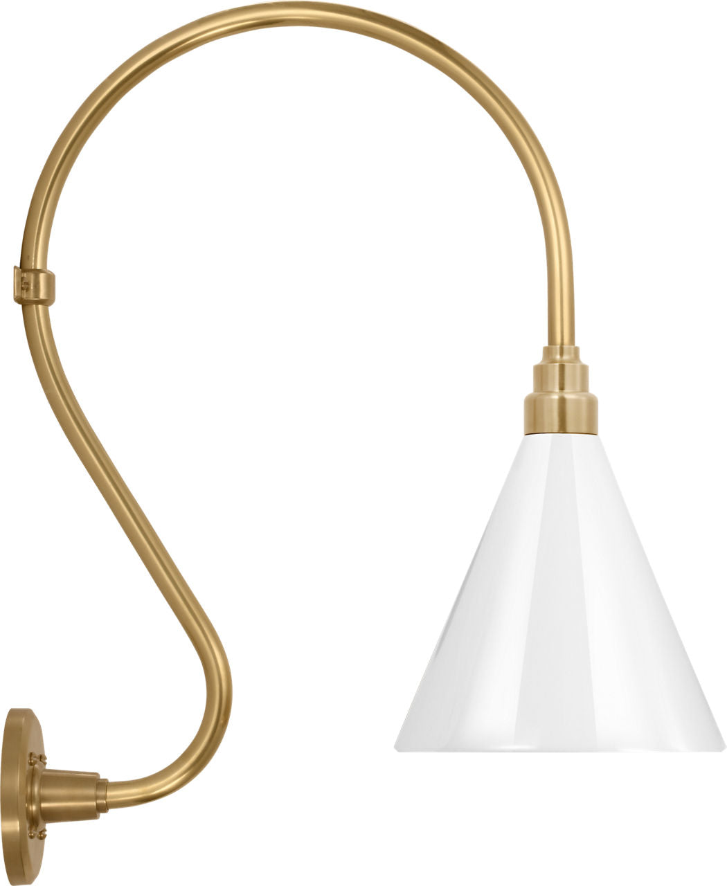 Academy 15" Larrabee Barn Light | Hand-Rubbed Antique Brass | 9 | 9" White Conical Savannah Shade