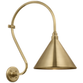 Academy 15" Larrabee Barn Light | Hand-Rubbed Antique Brass | 12.5 | 12.5" Hand-Rubbed Antique Brass Conical Savannah Shade
