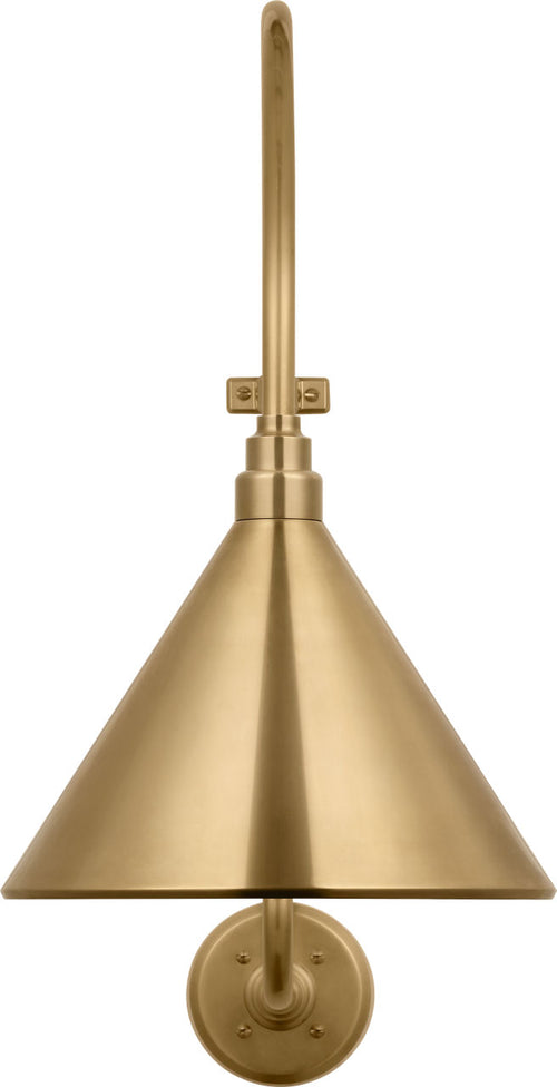 Academy 15" Larrabee Barn Light | Hand-Rubbed Antique Brass | 12.5 | 12.5" Hand-Rubbed Antique Brass Conical Savannah Shade