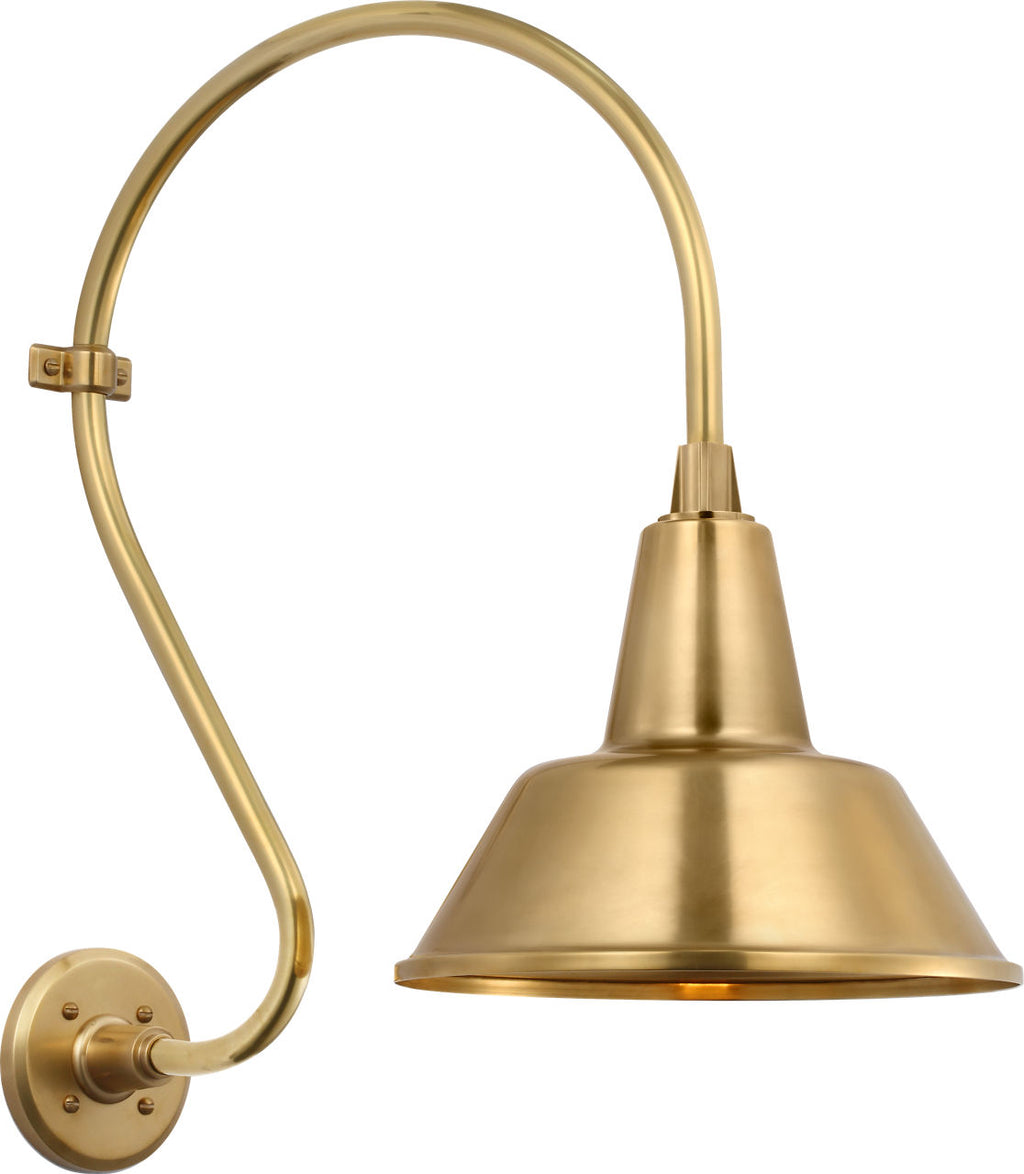 Academy 15" Larrabee Barn Light | Hand-Rubbed Antique Brass | 12.5 | 12.5" Hand-Rubbed Antique Brass Bowers Shade