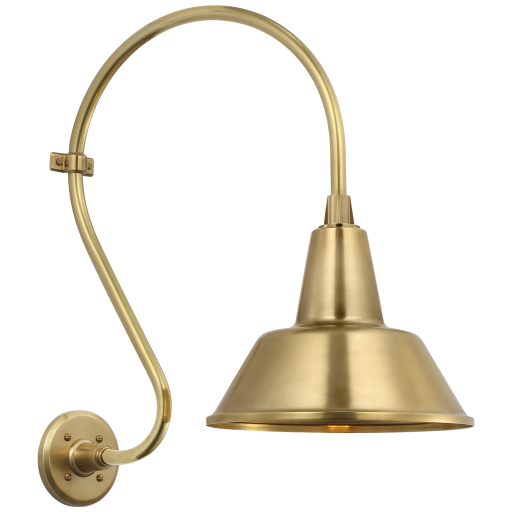 Academy 15" Larrabee Barn Light | Hand-Rubbed Antique Brass | 12.5 | 12.5" Hand-Rubbed Antique Brass Bowers Shade