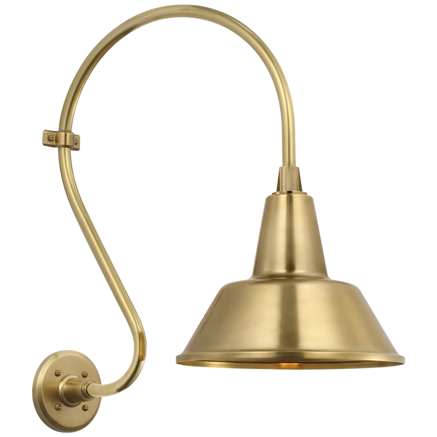 Academy 15" Larrabee Barn Light | Hand-Rubbed Antique Brass | 12.5 | 12.5" Hand-Rubbed Antique Brass Bowers Shade