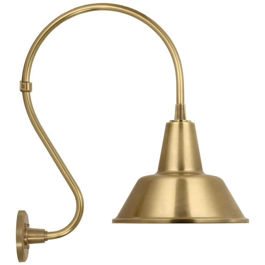 Academy 15" Larrabee Barn Light | Hand-Rubbed Antique Brass | 12.5 | 12.5" Hand-Rubbed Antique Brass Bowers Shade