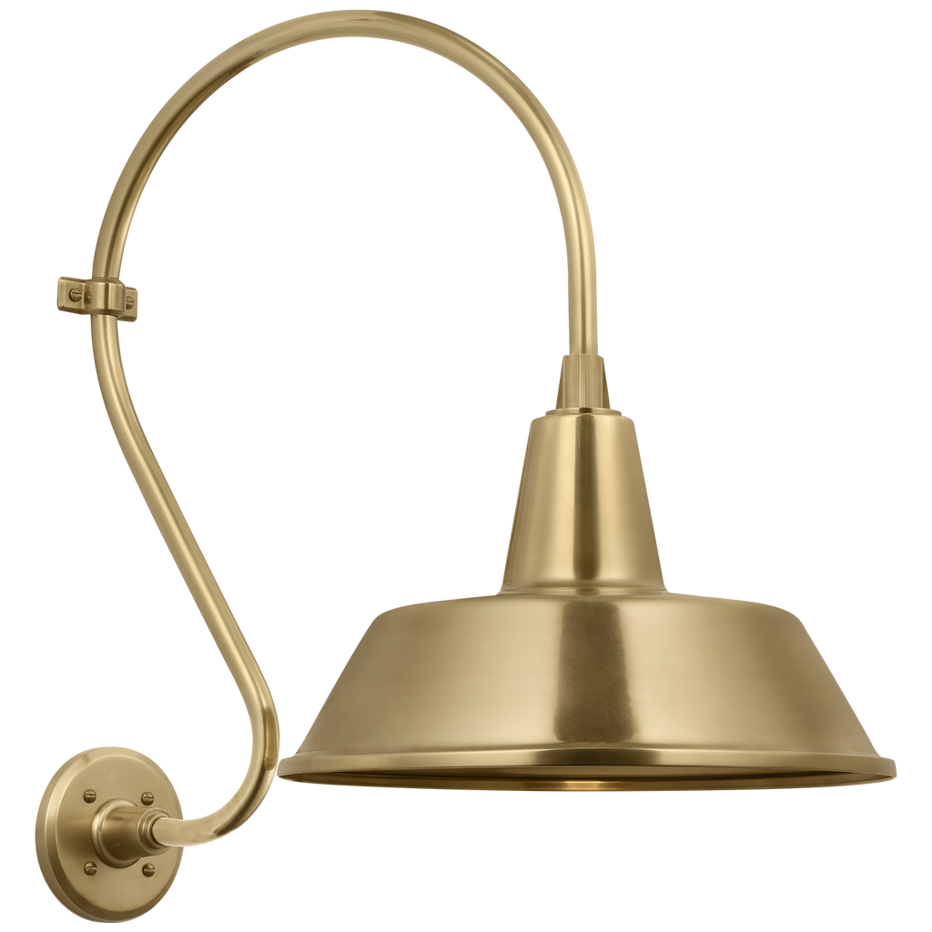 Academy 15" Larrabee Barn Light | Hand-Rubbed Antique Brass | 16 | 16" Hand-Rubbed Antique Brass Bowers Shade