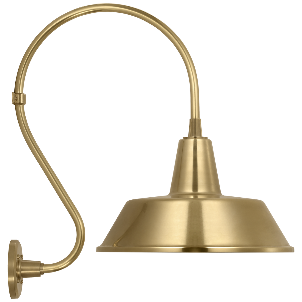 Academy 15" Larrabee Barn Light | Hand-Rubbed Antique Brass | 16 | 16" Hand-Rubbed Antique Brass Bowers Shade
