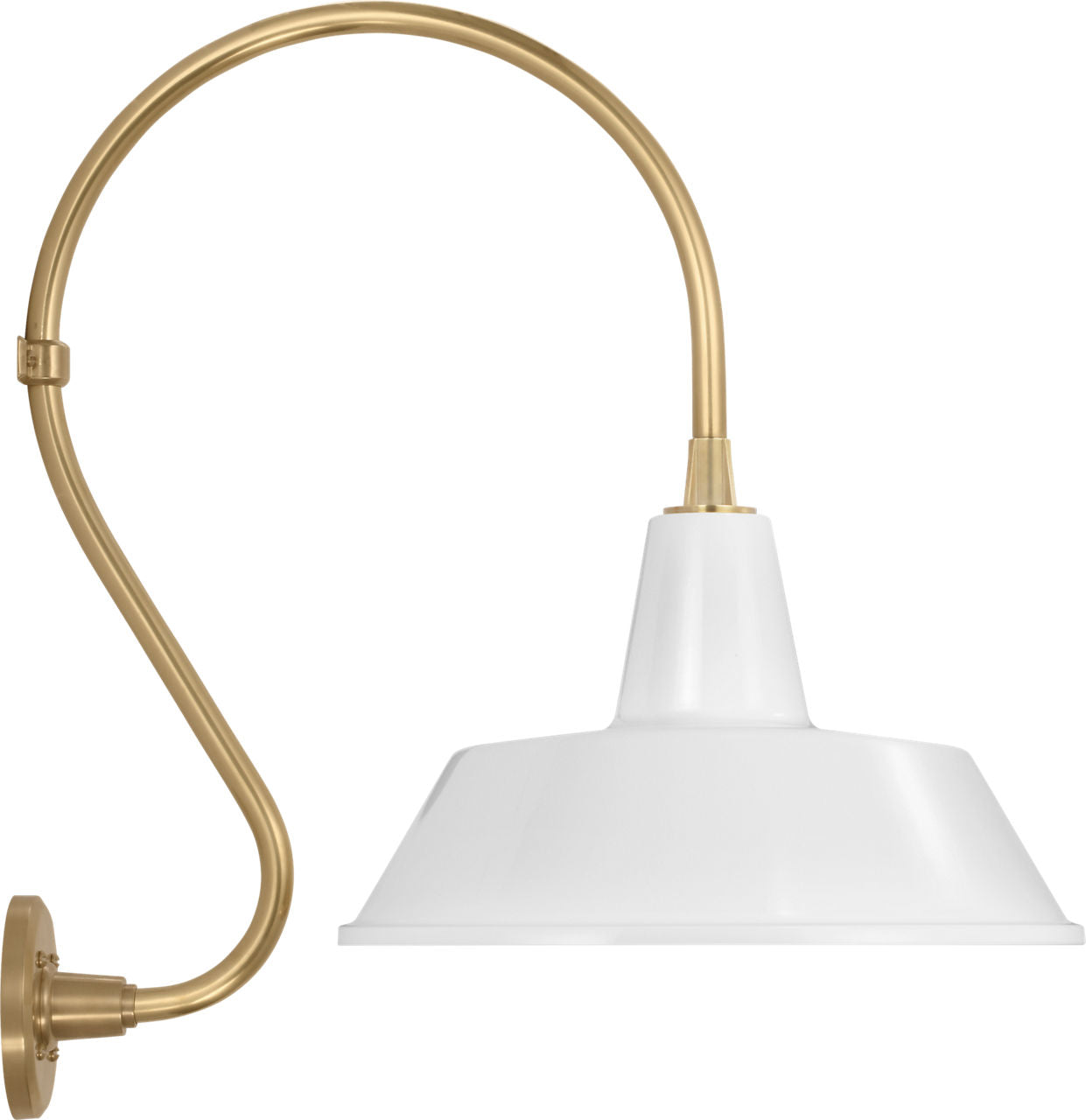 Academy 15" Larrabee Barn Light | Hand-Rubbed Antique Brass | 16 | 16" White Bowers Shade