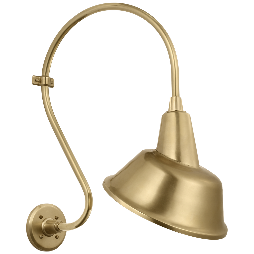 Academy 15" Larrabee Barn Light | Hand-Rubbed Antique Brass | 12.5 | 12.5" Hand-Rubbed Antique Brass Tilted Bowers Shade