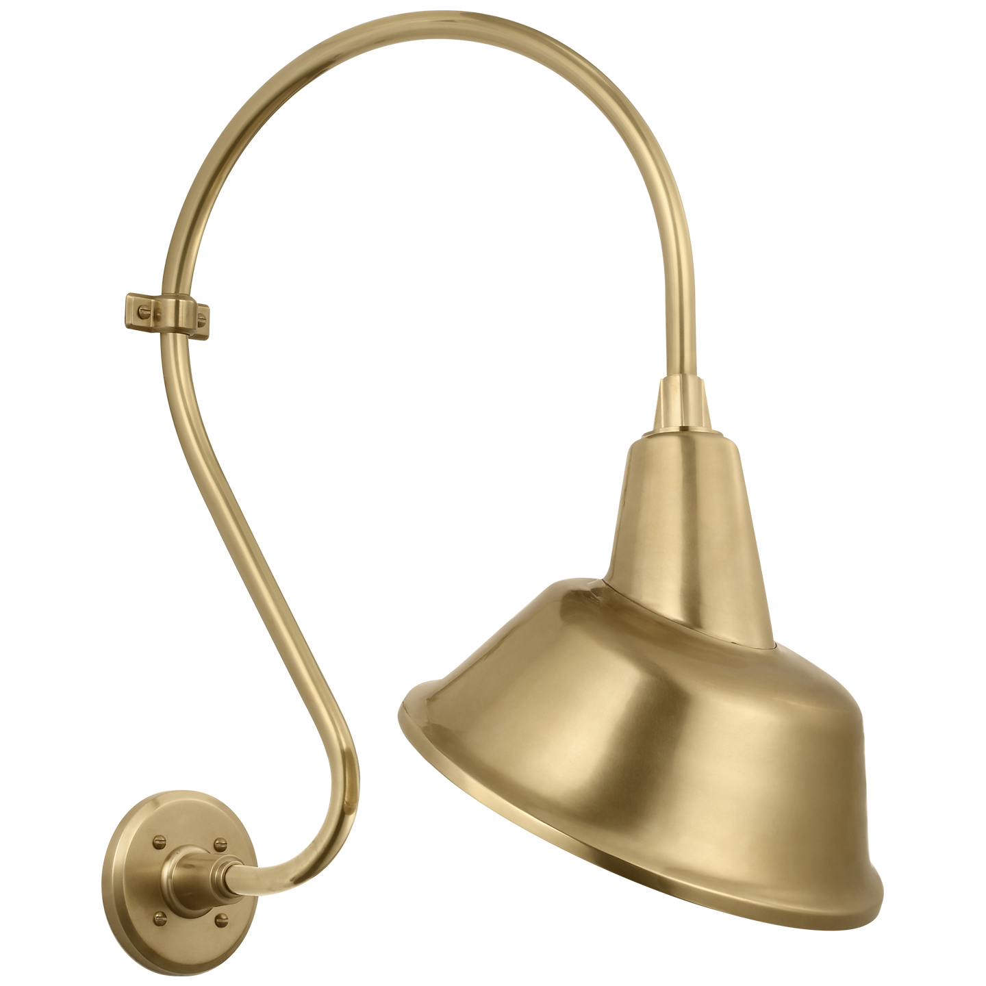 Academy 15" Larrabee Barn Light | Hand-Rubbed Antique Brass | 12.5 | 12.5" Hand-Rubbed Antique Brass Tilted Bowers Shade