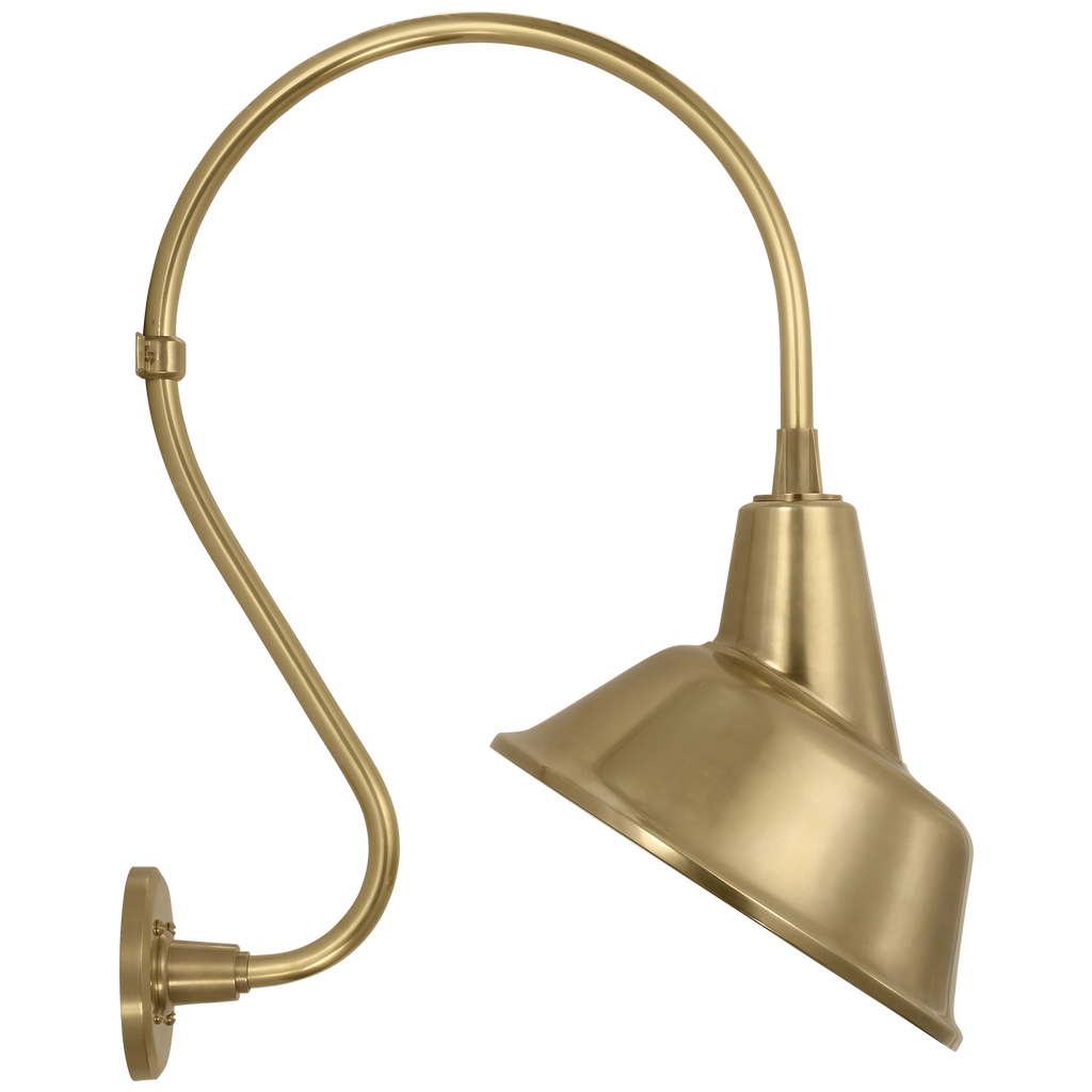 Academy 15" Larrabee Barn Light | Hand-Rubbed Antique Brass | 12.5 | 12.5" Hand-Rubbed Antique Brass Tilted Bowers Shade