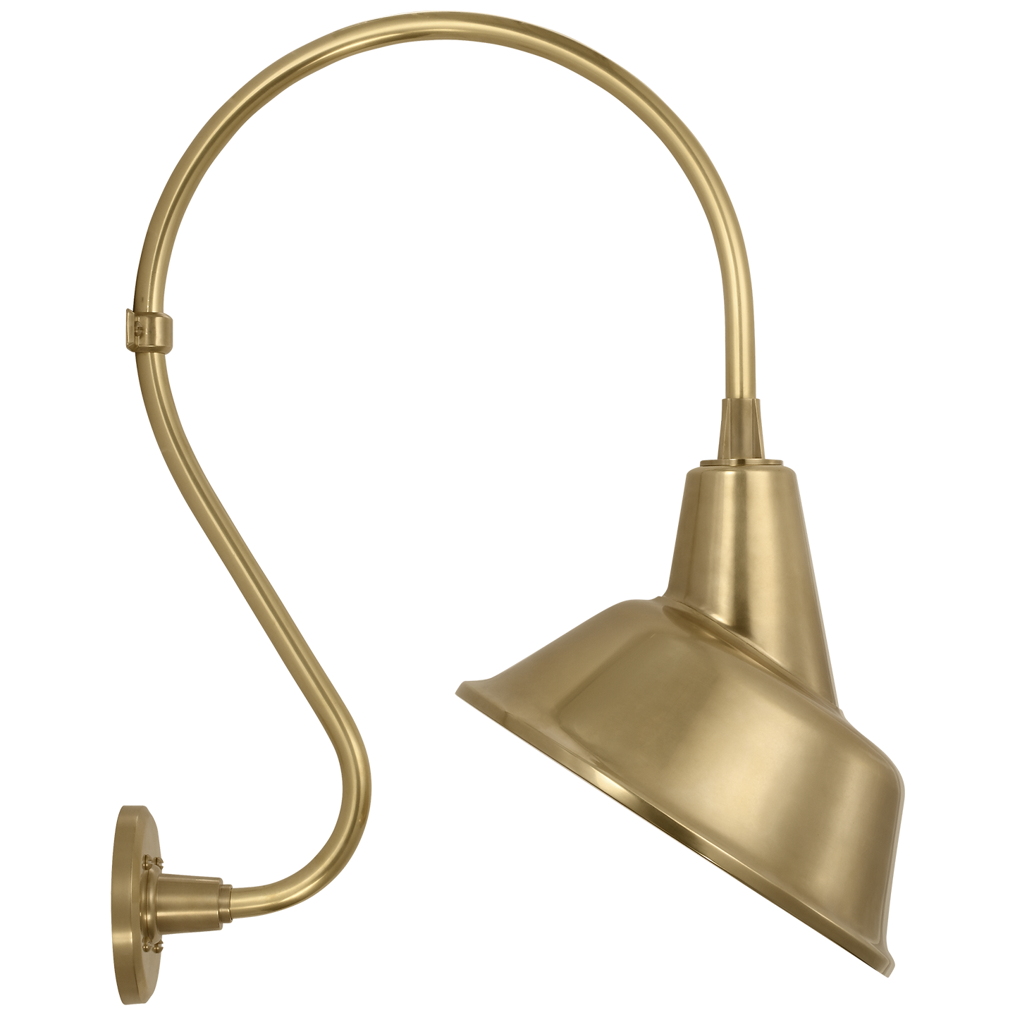 Academy 15" Larrabee Barn Light | Hand-Rubbed Antique Brass | 12.5 | 12.5" Hand-Rubbed Antique Brass Tilted Bowers Shade