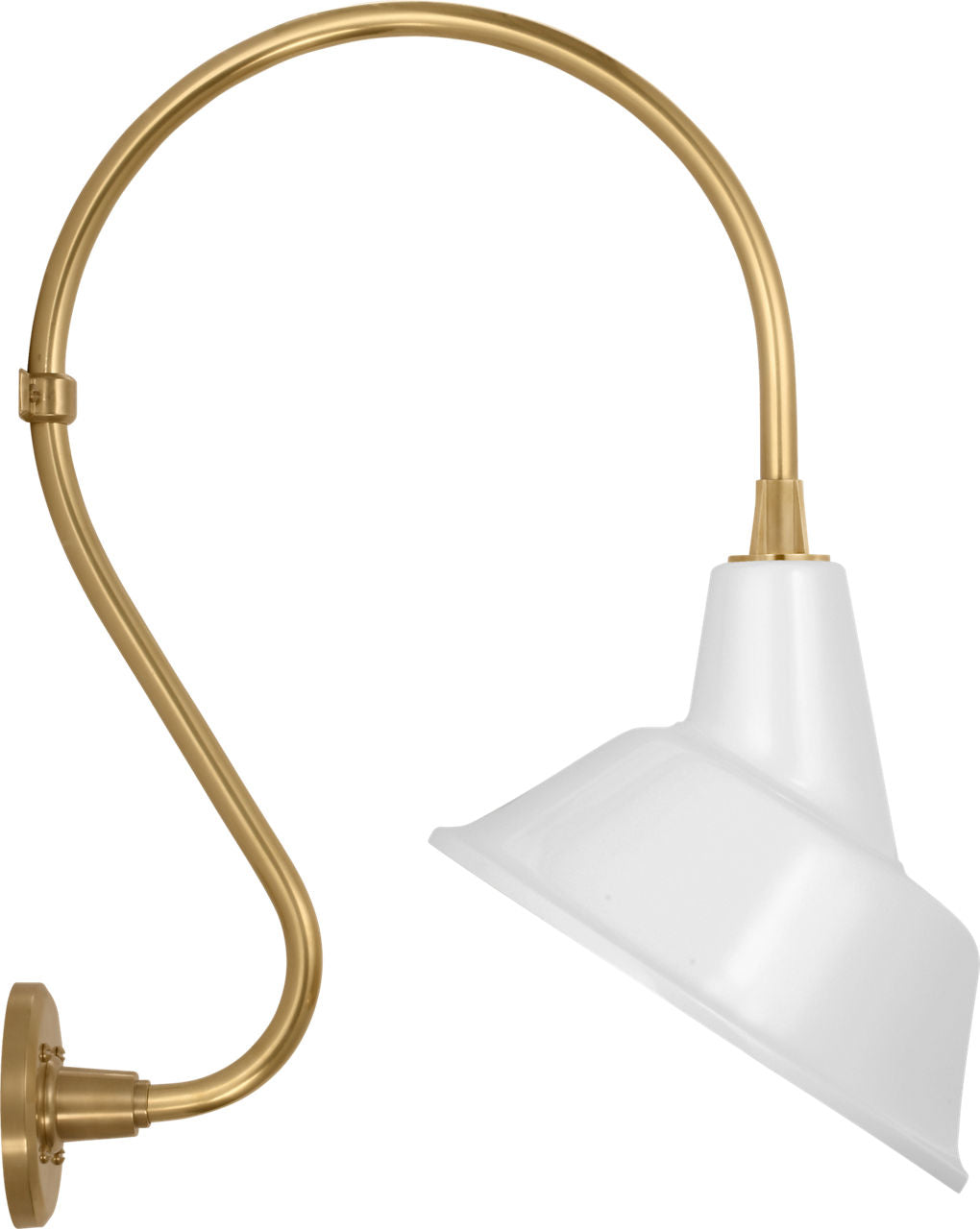 Academy 15" Larrabee Barn Light | Hand-Rubbed Antique Brass | 12.5 | 12.5" White Tilted Bowers Shade