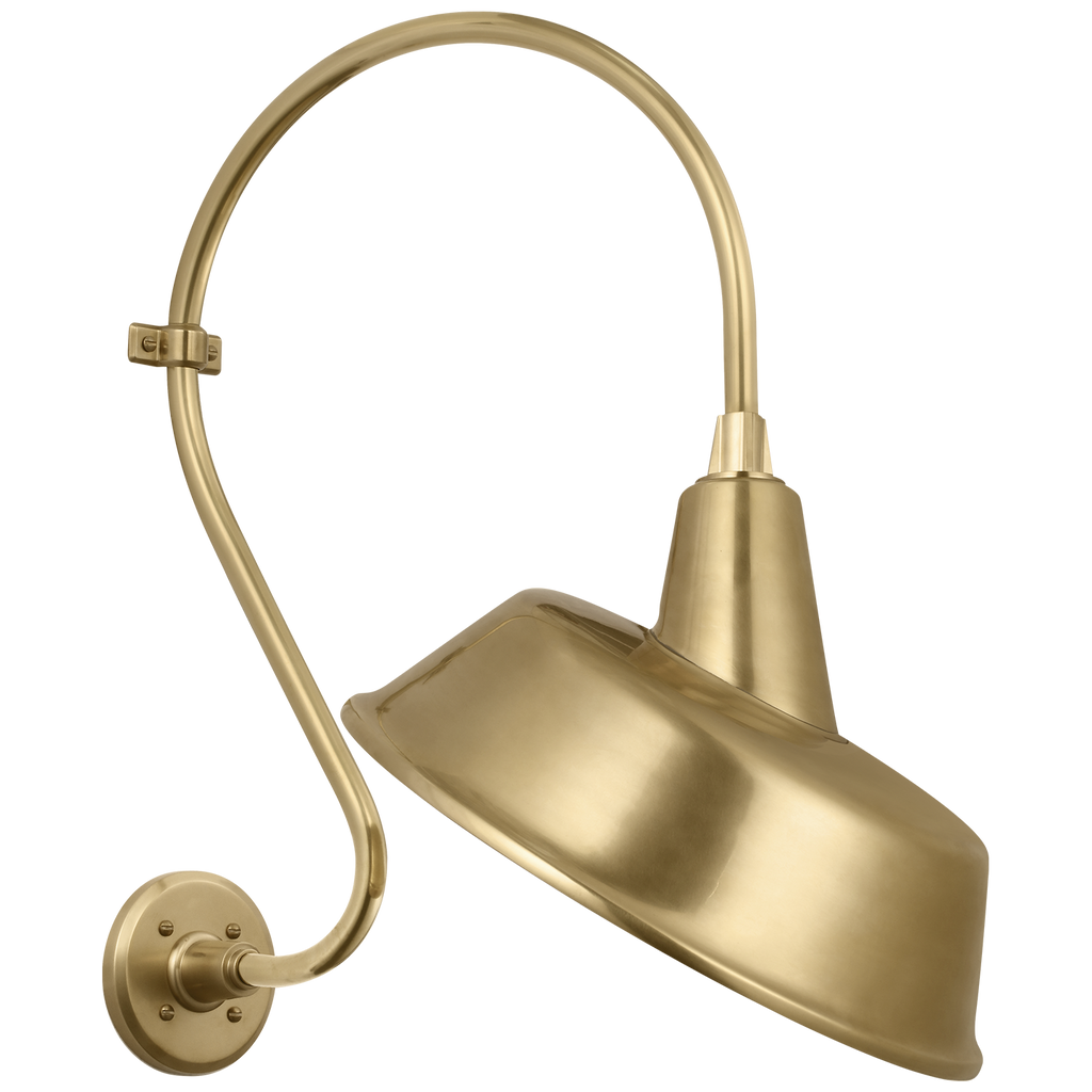 Academy 15" Larrabee Barn Light | Hand-Rubbed Antique Brass | 16 | 16" Hand-Rubbed Antique Brass Tilted Bowers Shade