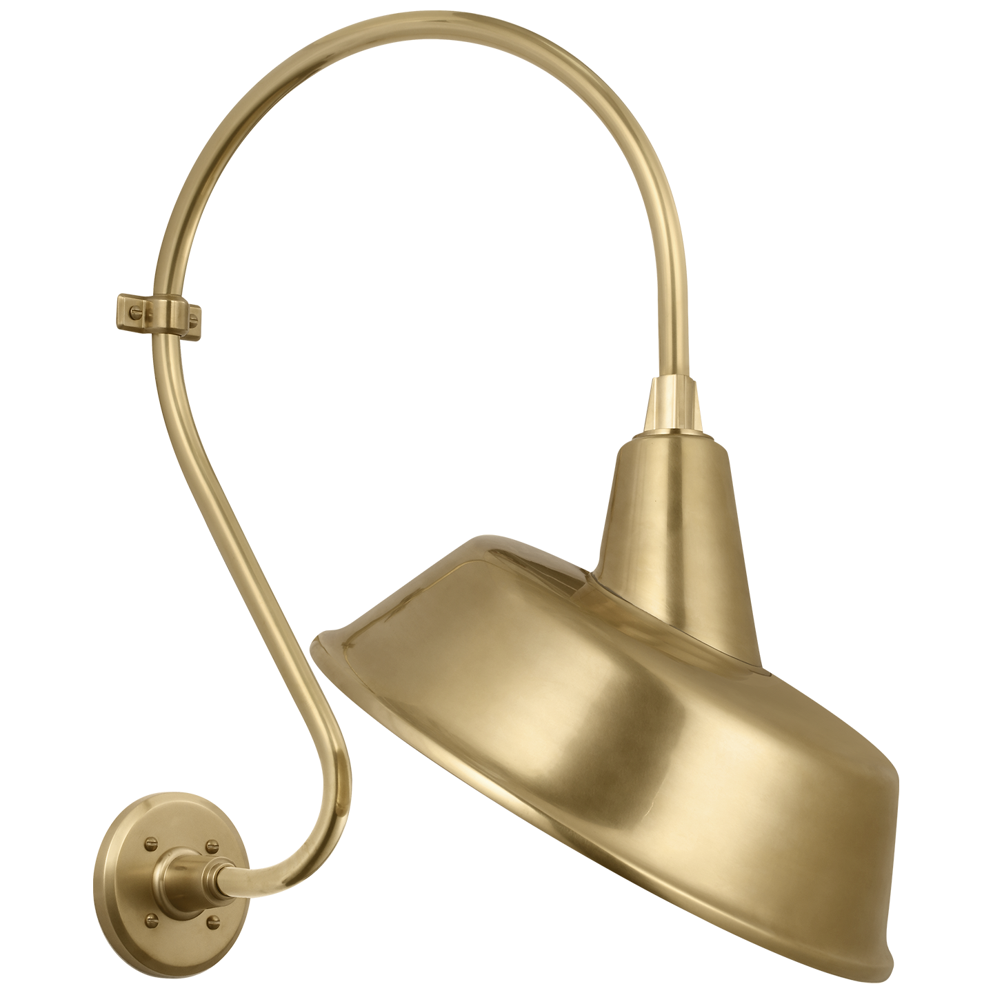 Academy 15" Larrabee Barn Light | Hand-Rubbed Antique Brass | 16 | 16" Hand-Rubbed Antique Brass Tilted Bowers Shade