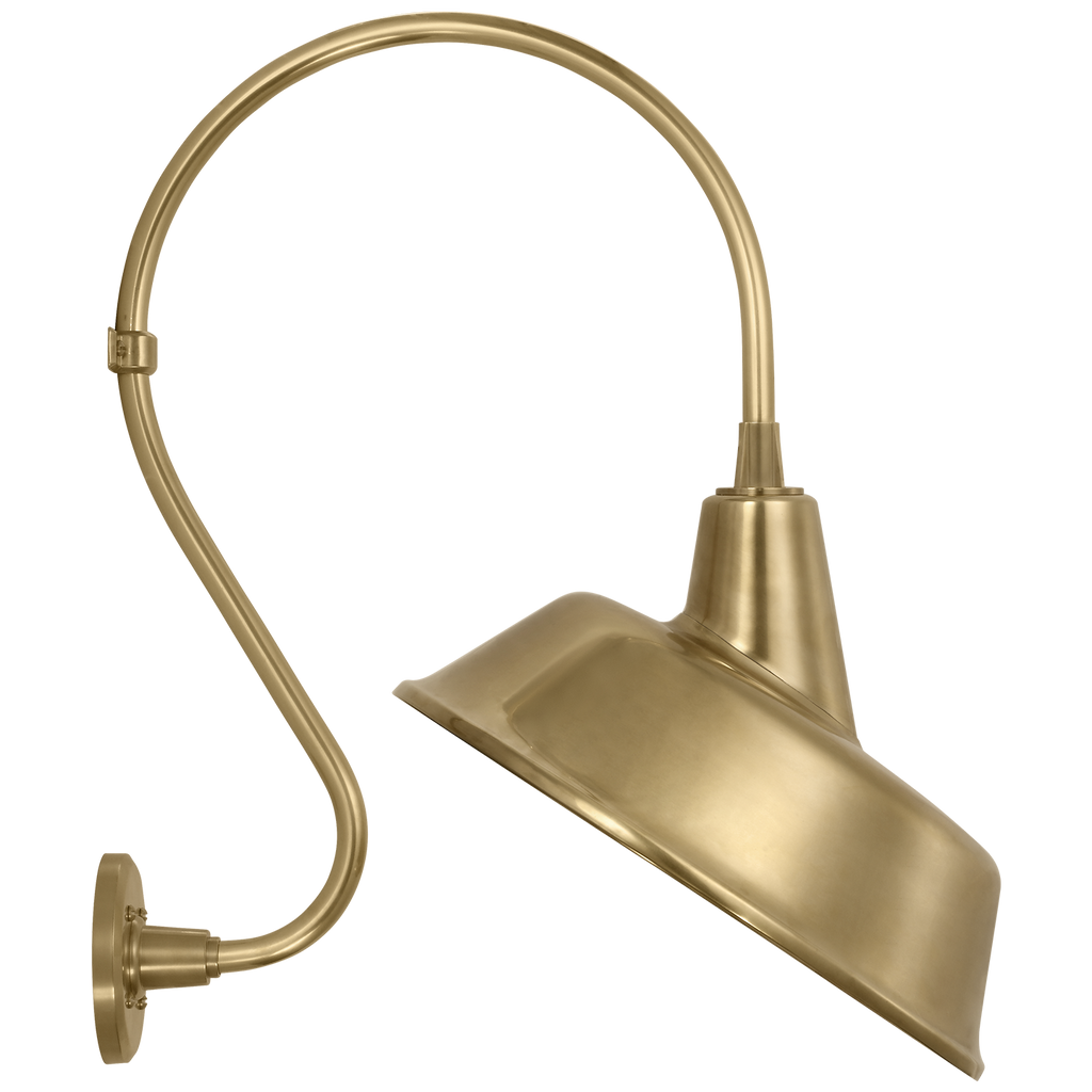 Academy 15" Larrabee Barn Light | Hand-Rubbed Antique Brass | 16 | 16" Hand-Rubbed Antique Brass Tilted Bowers Shade
