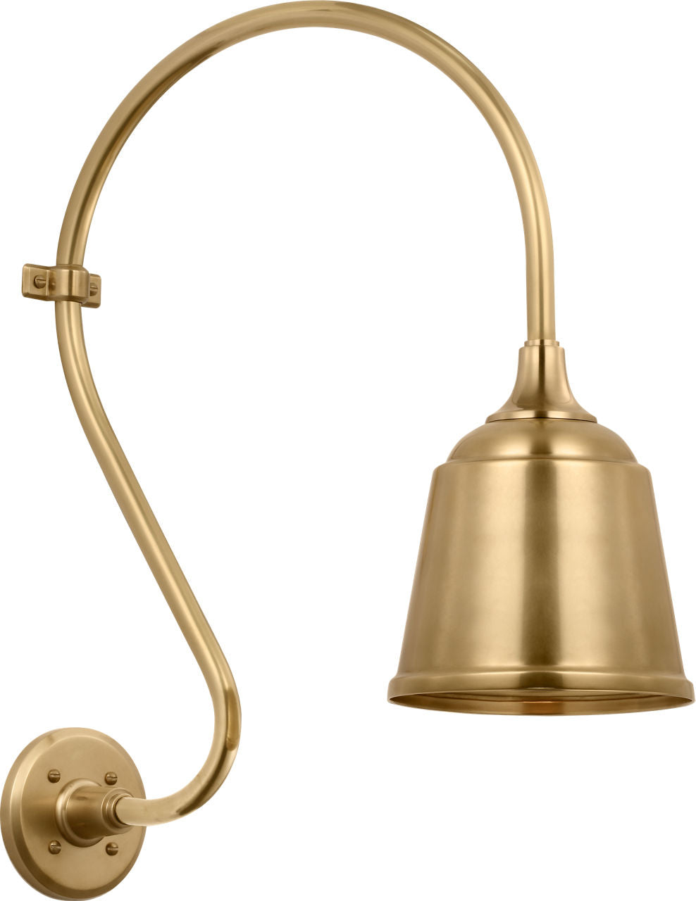 Academy 15" Larrabee Barn Light | Hand-Rubbed Antique Brass | 8 | 8" Hand-Rubbed Antique Brass Rockhouse Shade