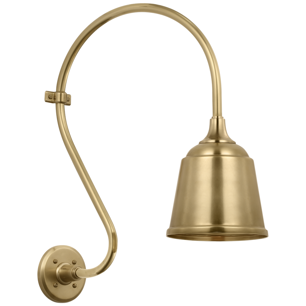 Academy 15" Larrabee Barn Light | Hand-Rubbed Antique Brass | 8 | 8" Hand-Rubbed Antique Brass Rockhouse Shade