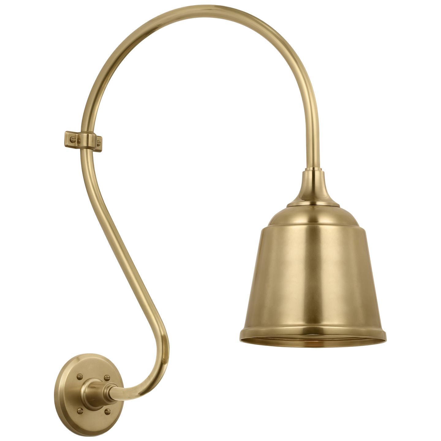 Academy 15" Larrabee Barn Light | Hand-Rubbed Antique Brass | 8 | 8" Hand-Rubbed Antique Brass Rockhouse Shade
