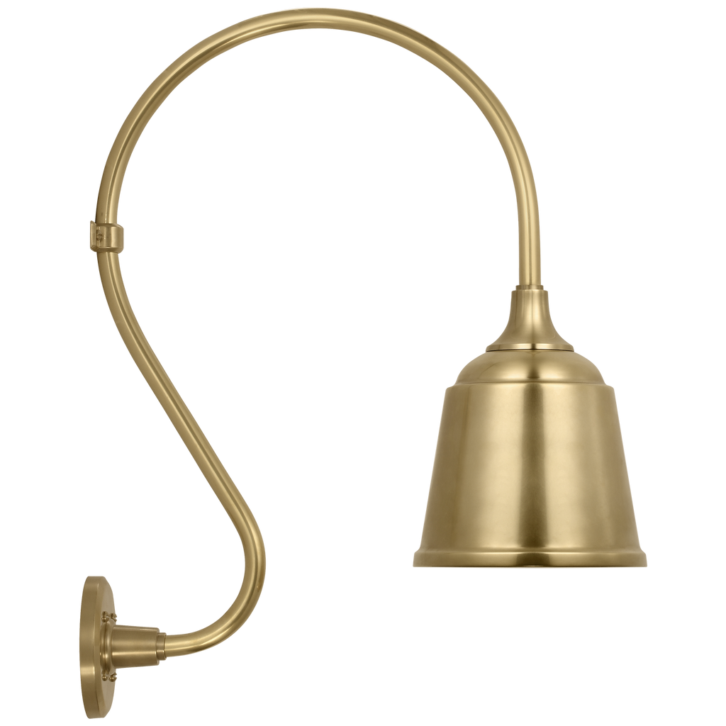 Academy 15" Larrabee Barn Light | Hand-Rubbed Antique Brass | 8 | 8" Hand-Rubbed Antique Brass Rockhouse Shade