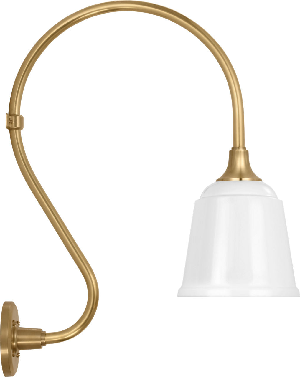 Academy 15" Larrabee Barn Light | Hand-Rubbed Antique Brass | 8 | 8" White Rockhouse Shade