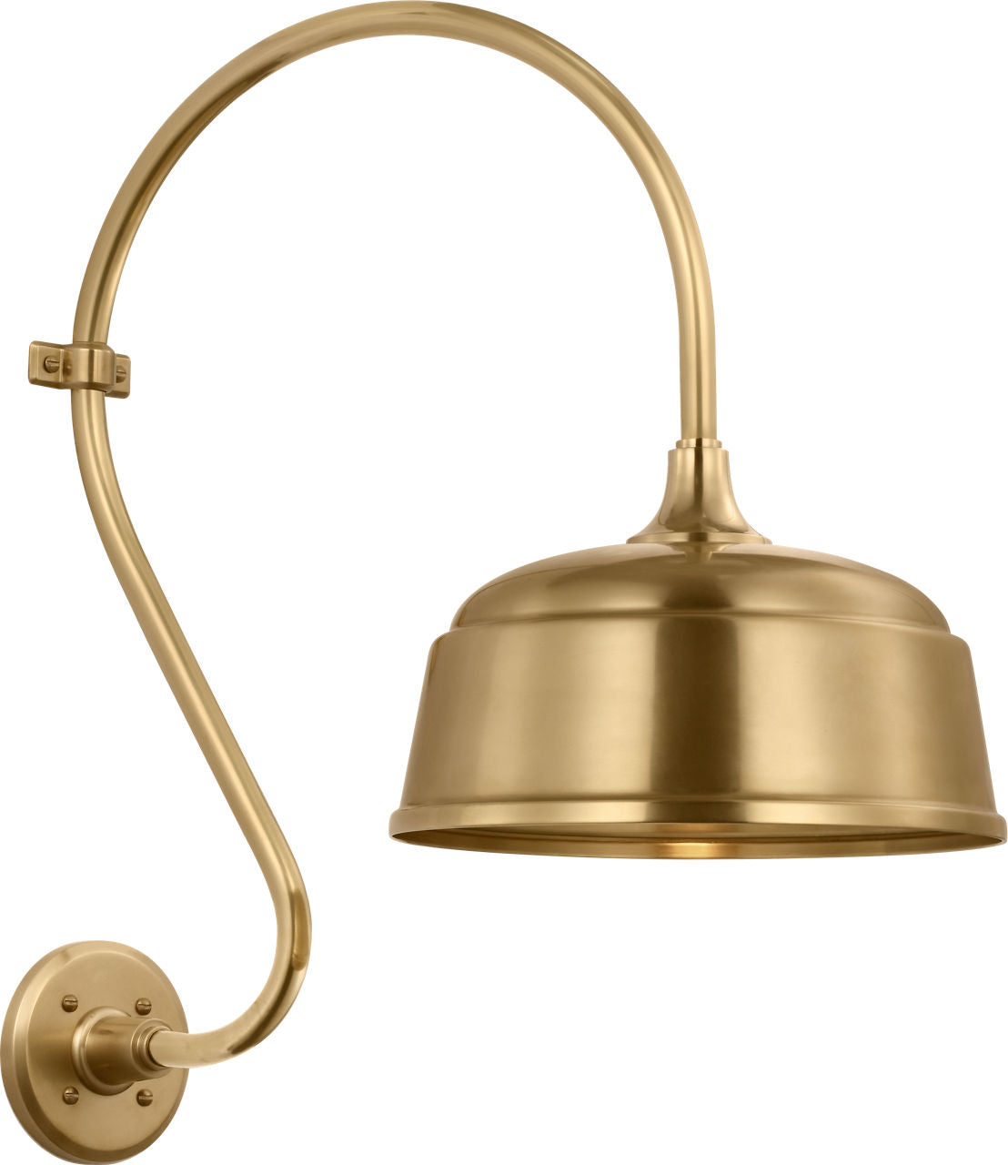 Academy 15" Larrabee Barn Light | Hand-Rubbed Antique Brass | 12.5 | 12.5" Hand-Rubbed Antique Brass Rockhouse Shade