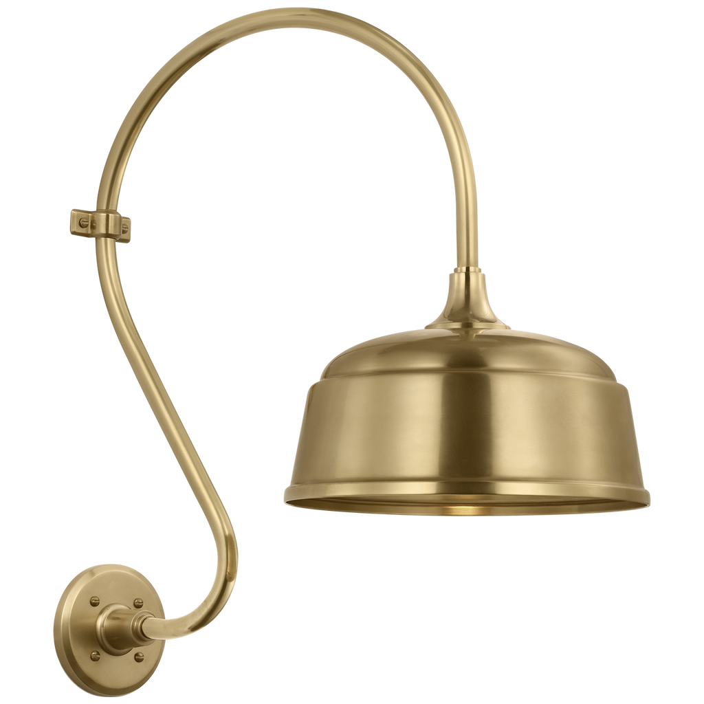 Academy 15" Larrabee Barn Light | Hand-Rubbed Antique Brass | 12.5 | 12.5" Hand-Rubbed Antique Brass Rockhouse Shade