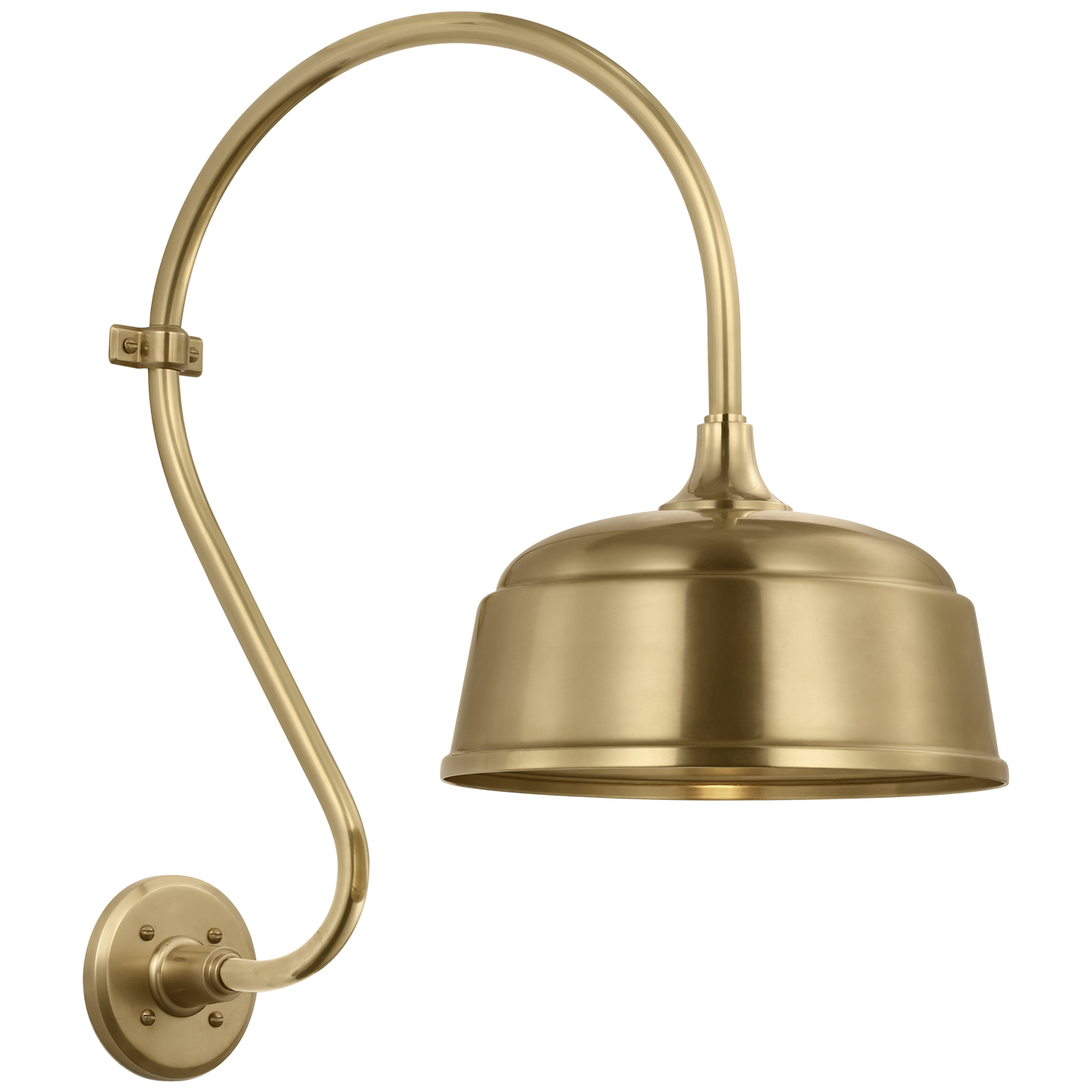 Academy 15" Larrabee Barn Light | Hand-Rubbed Antique Brass | 12.5 | 12.5" Hand-Rubbed Antique Brass Rockhouse Shade