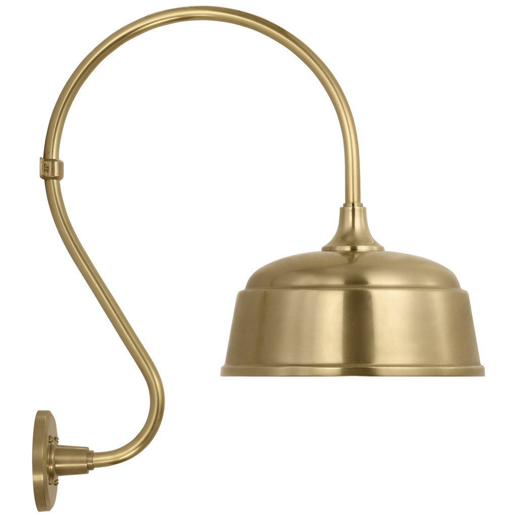 Academy 15" Larrabee Barn Light | Hand-Rubbed Antique Brass | 12.5 | 12.5" Hand-Rubbed Antique Brass Rockhouse Shade