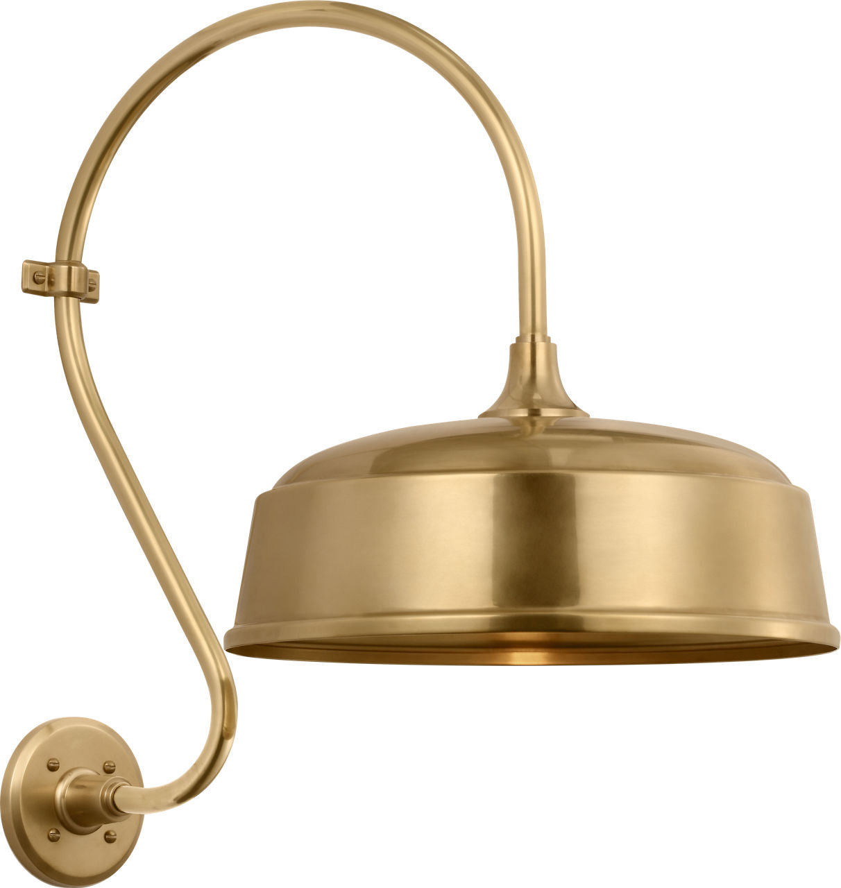 Academy 15" Larrabee Barn Light | Hand-Rubbed Antique Brass | 16 | 16" Hand-Rubbed Antique Brass Rockhouse Shade