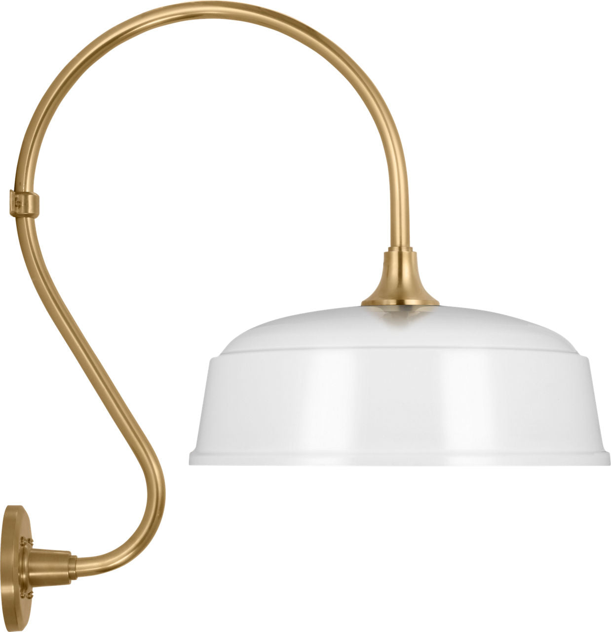 Academy 15" Larrabee Barn Light | Hand-Rubbed Antique Brass | 16 | 16" White Rockhouse Shade
