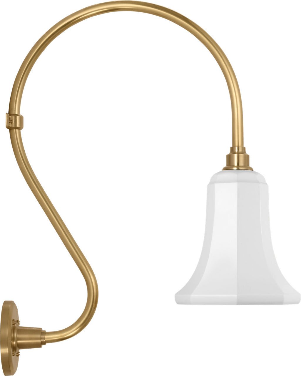 Academy 15" Larrabee Barn Light | Hand-Rubbed Antique Brass | 7.5 | 7.5" White Savannah Shade
