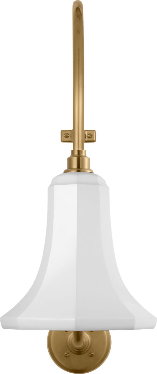 Academy 15" Larrabee Barn Light | Hand-Rubbed Antique Brass | 9.25 | 9.25" White Savannah Shade
