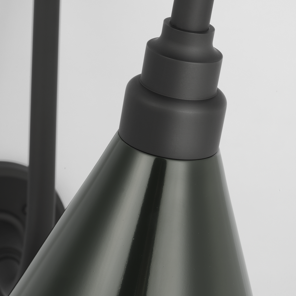 Academy 15" Larrabee Barn Light | Matte Black | 9 | 9" Green Conical Savannah Shade