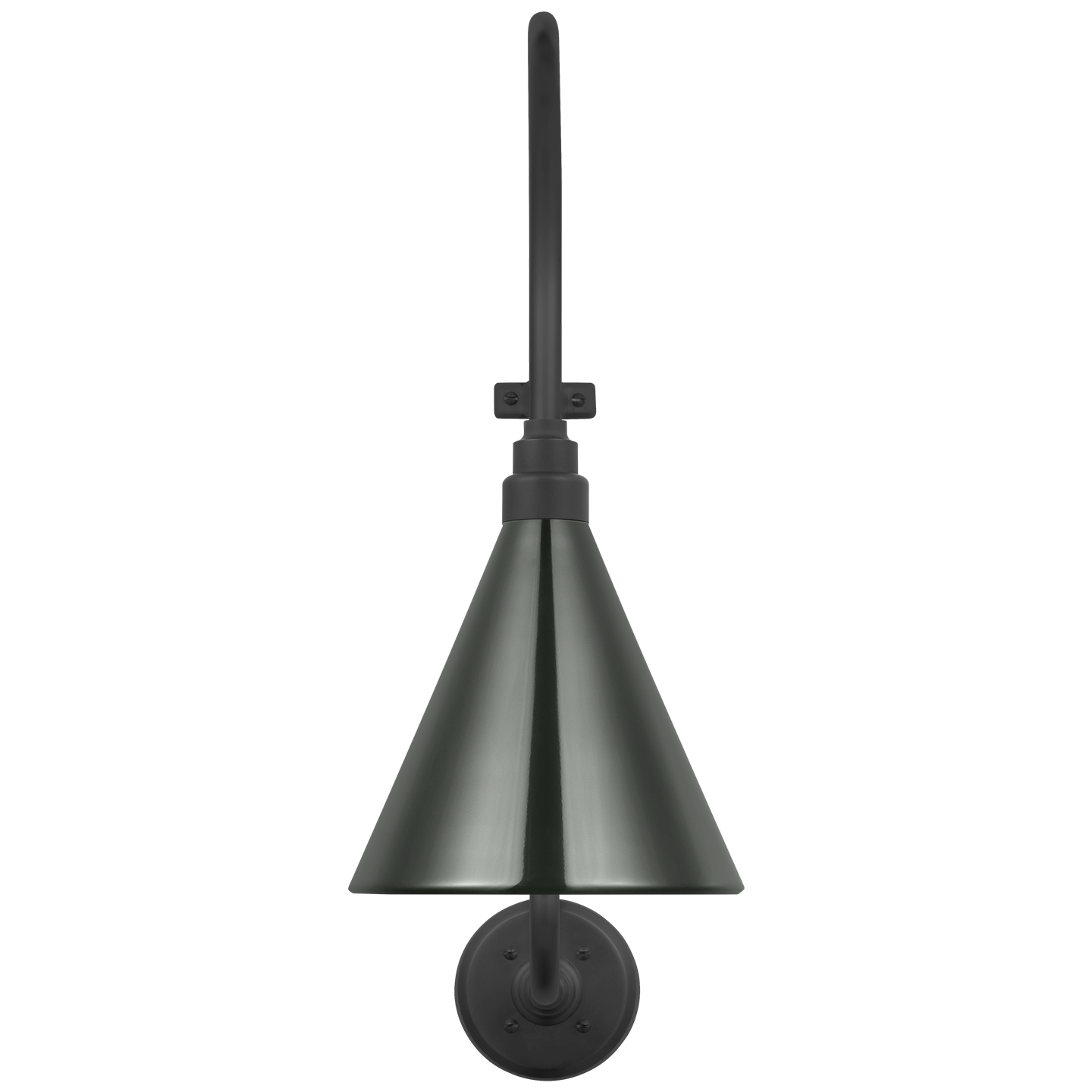 Academy 15" Larrabee Barn Light | Matte Black | 9 | 9" Green Conical Savannah Shade