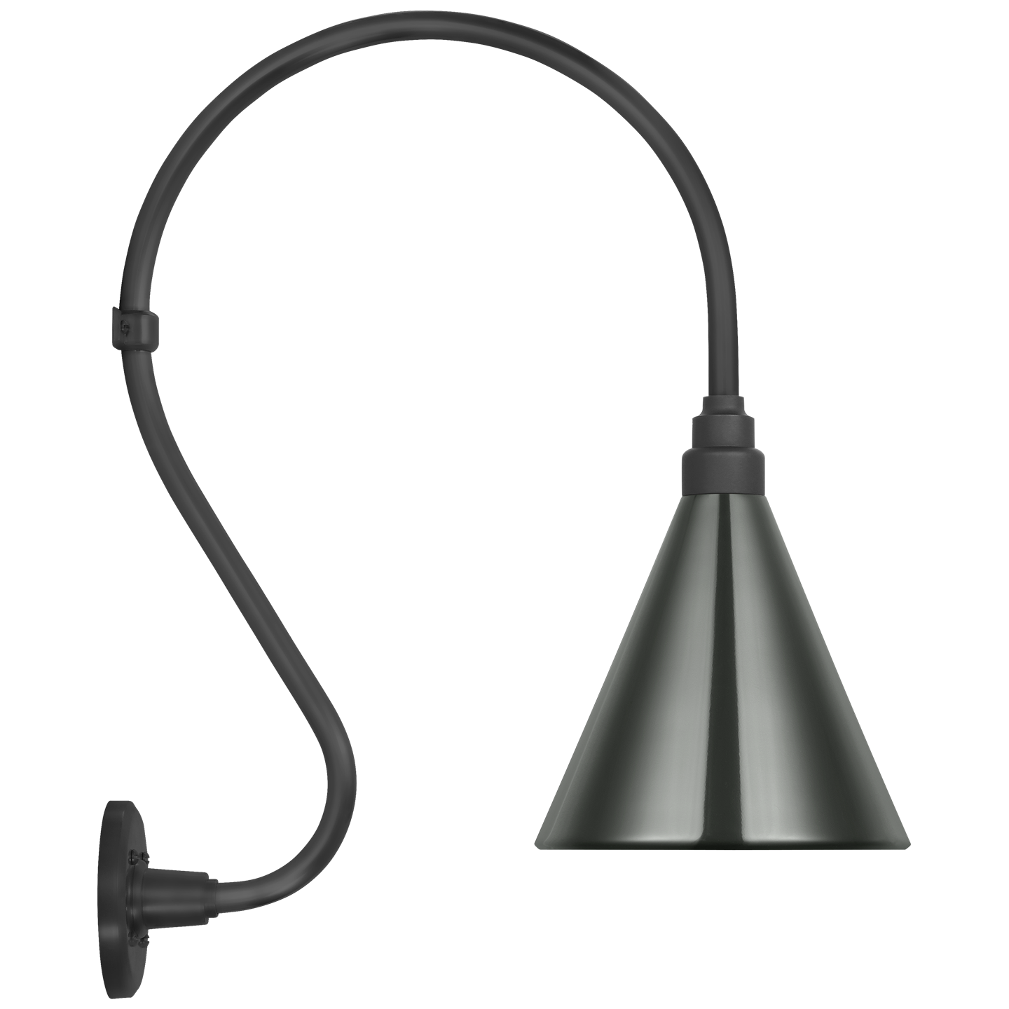 Academy 15" Larrabee Barn Light | Matte Black | 9 | 9" Green Conical Savannah Shade