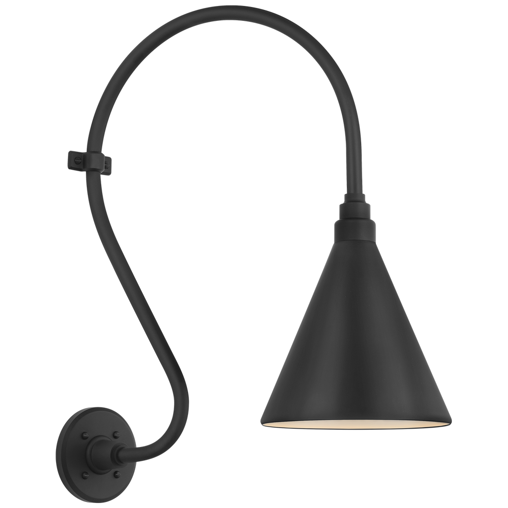Academy 15" Larrabee Barn Light | Matte Black | 9 | 9" Matte Black Conical Savannah Shade