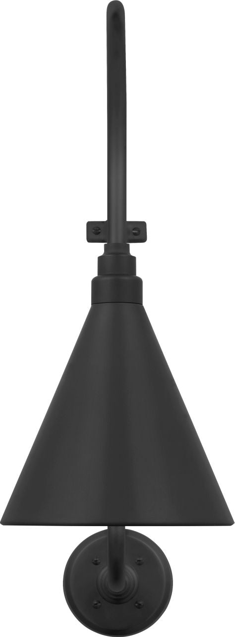 Academy 15" Larrabee Barn Light | Matte Black | 9 | 9" Matte Black Conical Savannah Shade
