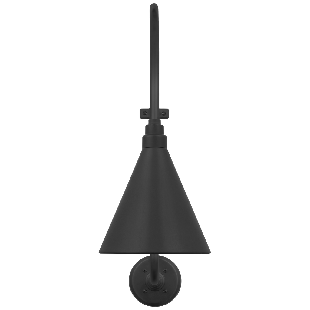 Academy 15" Larrabee Barn Light | Matte Black | 9 | 9" Matte Black Conical Savannah Shade