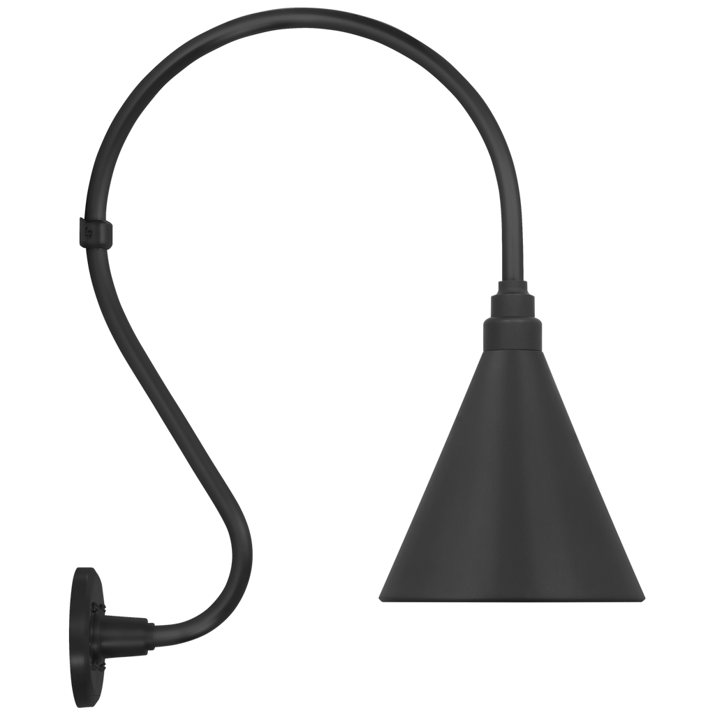 Academy 15" Larrabee Barn Light | Matte Black | 9 | 9" Matte Black Conical Savannah Shade