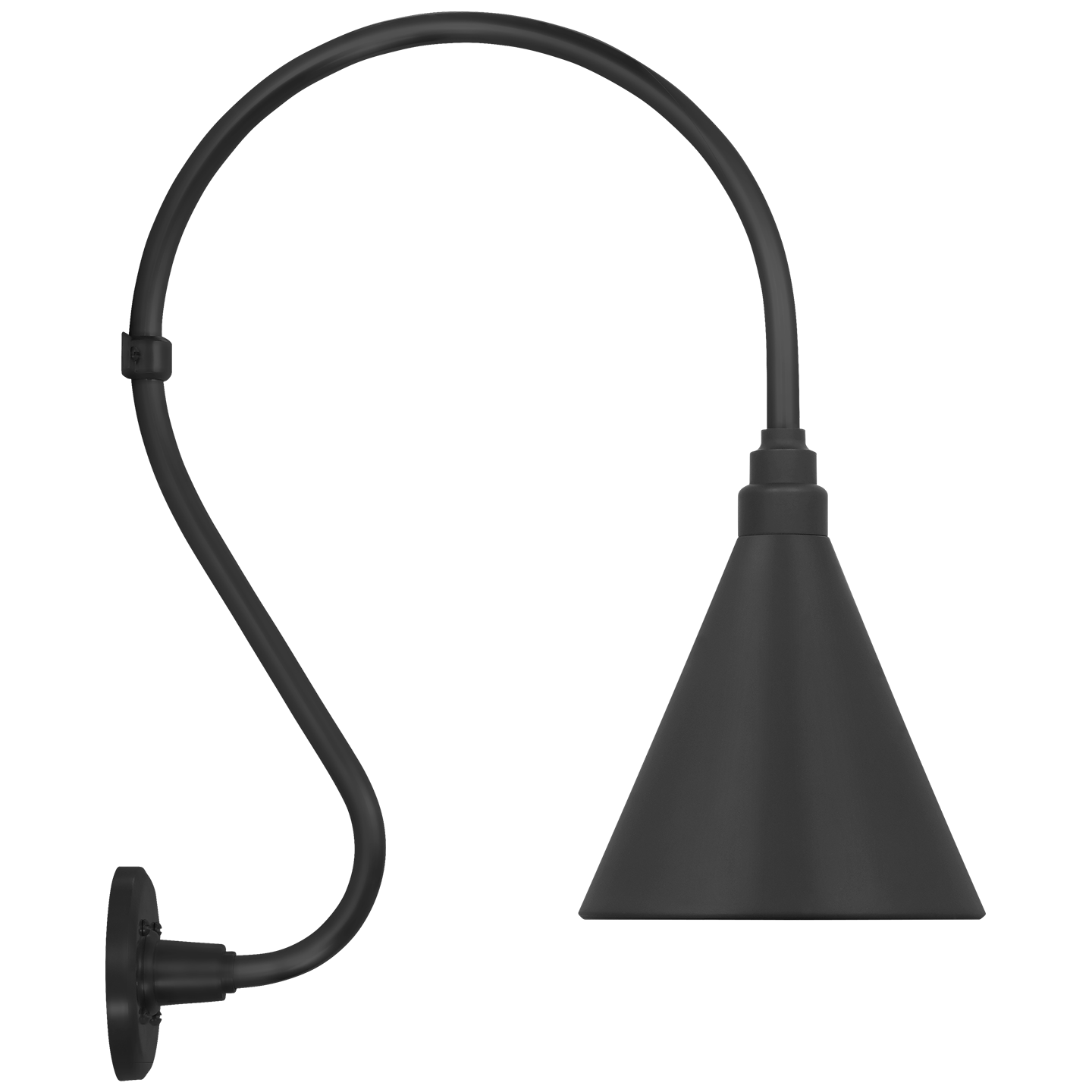 Academy 15" Larrabee Barn Light | Matte Black | 9 | 9" Matte Black Conical Savannah Shade