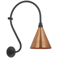 Academy 15" Larrabee Barn Light | Matte Black | 9 | 9" Soft Copper Conical Savannah Shade