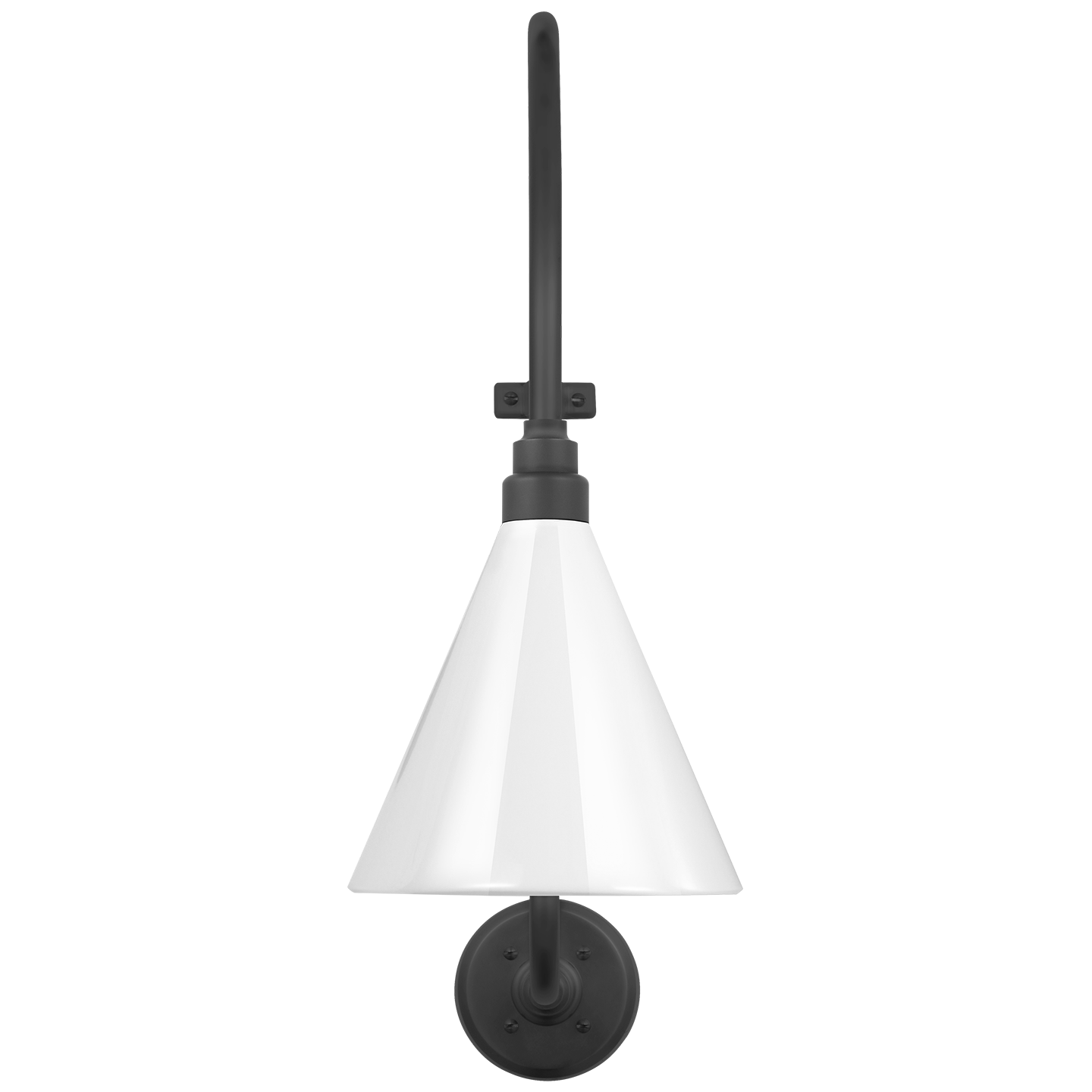 Academy 15" Larrabee Barn Light | Matte Black | 9 | 9" White Conical Savannah Shade