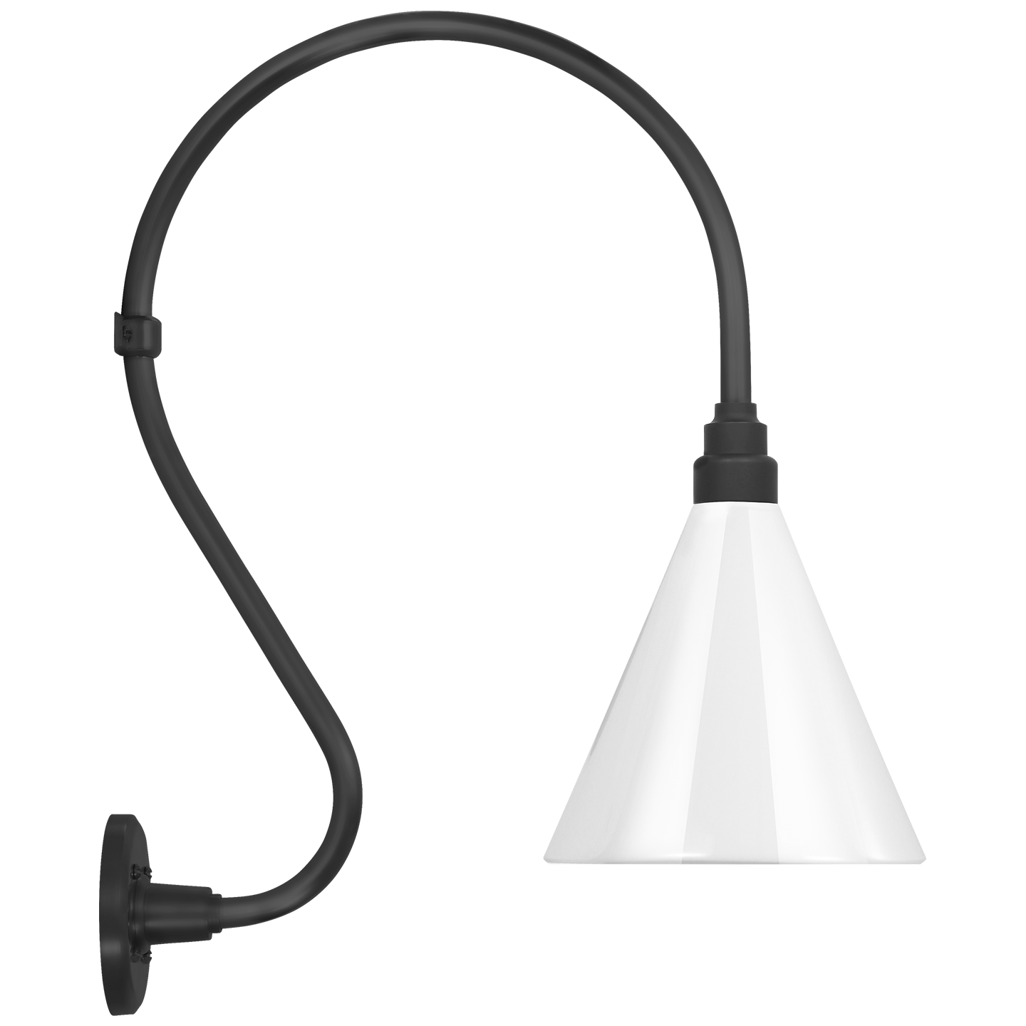 Academy 15" Larrabee Barn Light | Matte Black | 9 | 9" White Conical Savannah Shade