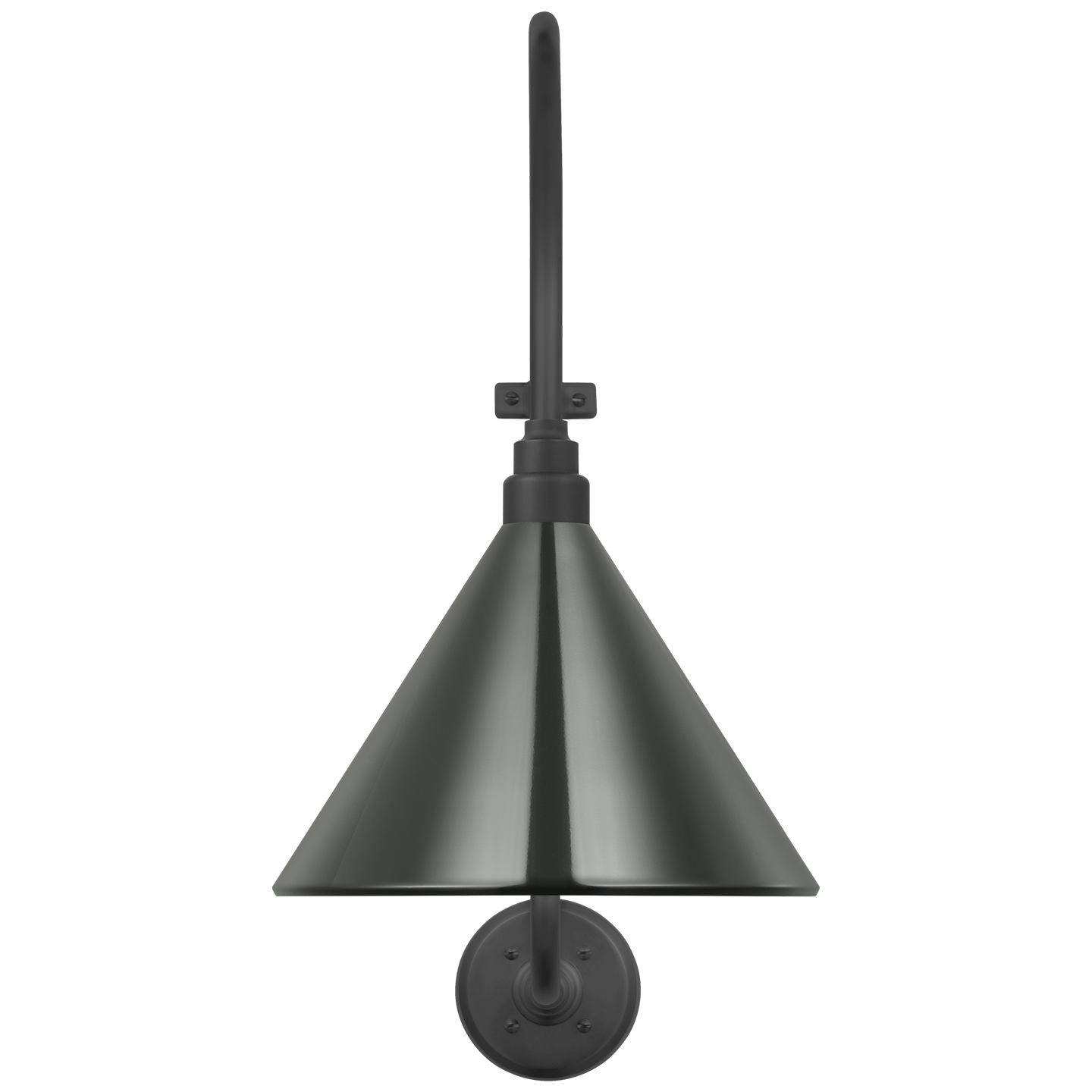 Academy 15" Larrabee Barn Light | Matte Black | 12.5 | 12.5" Green Conical Savannah Shade