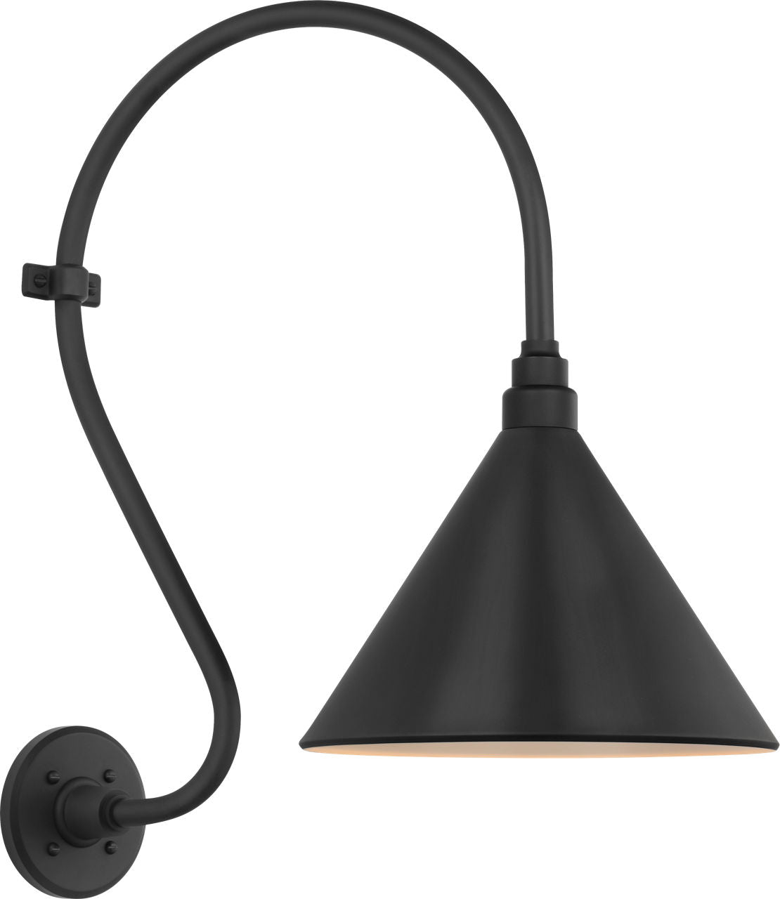 Academy 15" Larrabee Barn Light | Matte Black | 12.5 | 12.5" Matte Black Conical Savannah Shade
