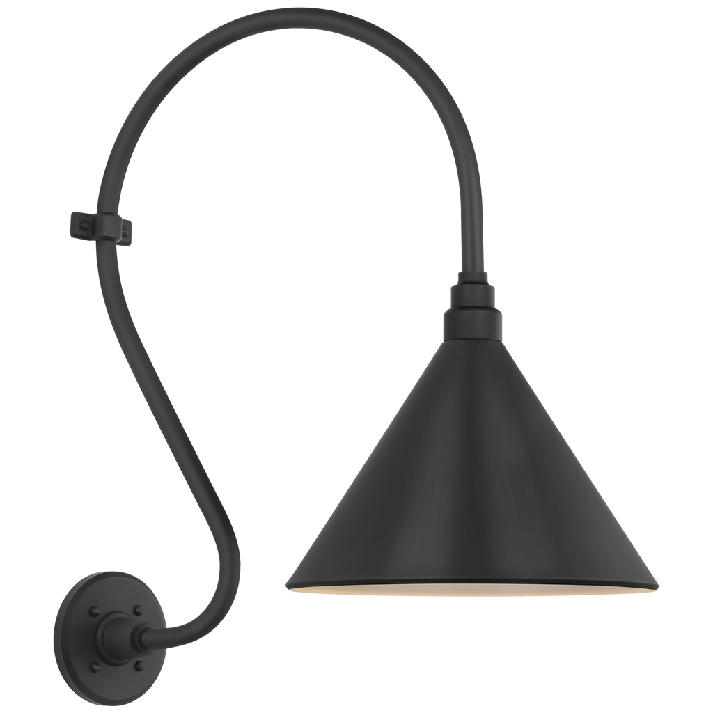 Academy 15" Larrabee Barn Light | Matte Black | 12.5 | 12.5" Matte Black Conical Savannah Shade