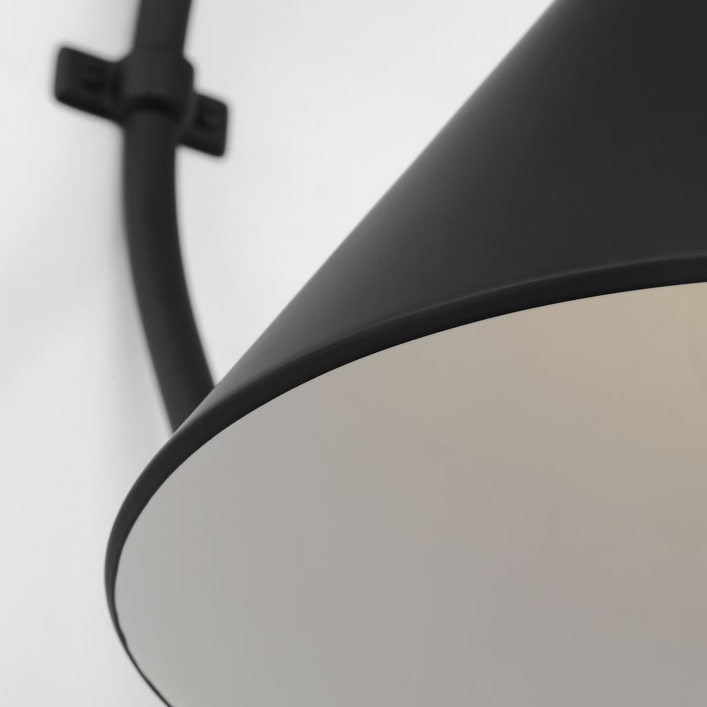Academy 15" Larrabee Barn Light | Matte Black | 12.5 | 12.5" Matte Black Conical Savannah Shade