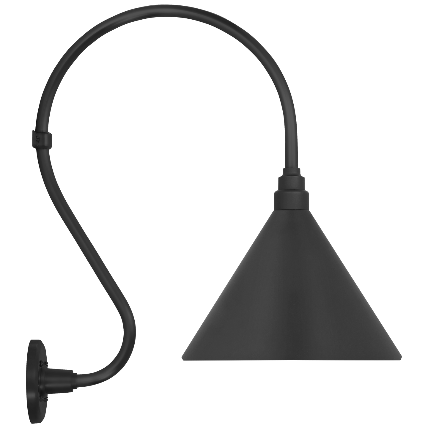 Academy 15" Larrabee Barn Light | Matte Black | 12.5 | 12.5" Matte Black Conical Savannah Shade