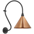 Academy 15" Larrabee Barn Light | Matte Black | 12.5 | 12.5" Soft Copper Conical Savannah Shade