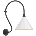 Academy 15" Larrabee Barn Light | Matte Black | 12.5 | 12.5" White Conical Savannah Shade