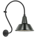 Academy 15" Larrabee Barn Light | Matte Black | 12.5 | 12.5" Green Bowers Shade